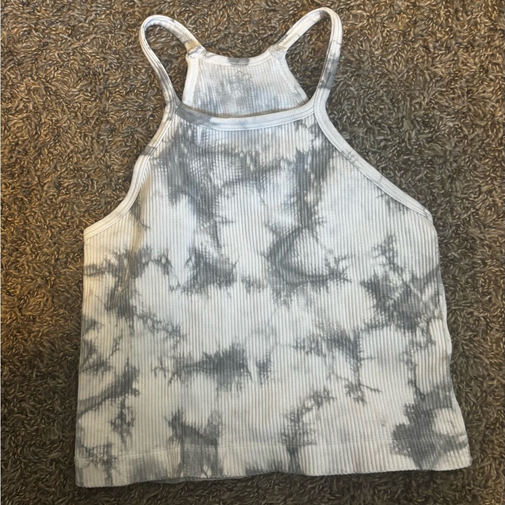 Gray Tie-Dye Women's Tank Top
